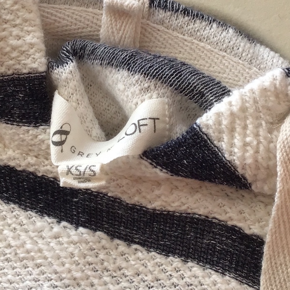 Loft Lou & Grey Striped Terry Poncho Hoodie - Picture 3 of 7